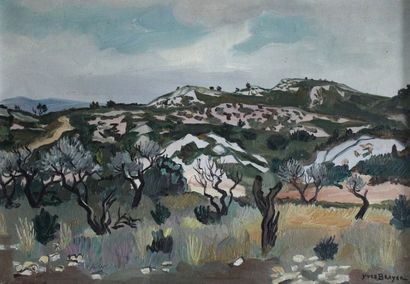 Yves BRAYER (1907-1990) Paysage de la montagnette....
