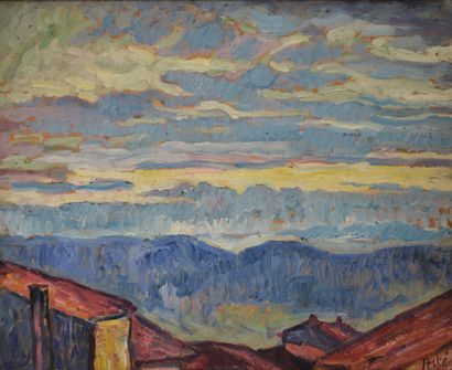 Jean PESKÉ (1870-1949) Paysage, étude de...