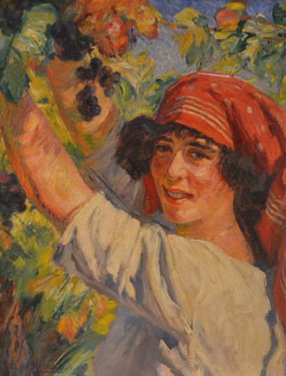 Richard REIMANS (1882-?) Dans la treille,...