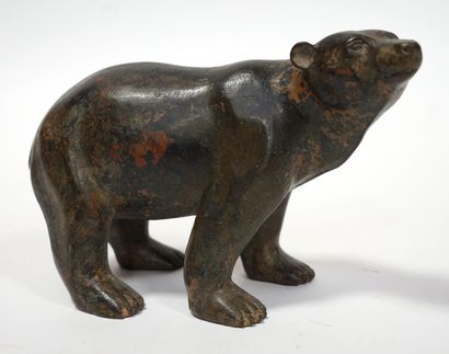 Pierre CHENET (XX-XXI) Ours à l'arrêt. Bronze...