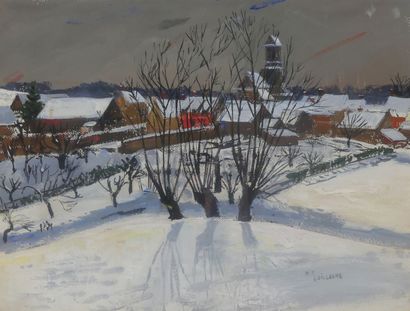 Marie-Thérèse GUILLAUME, Paysage enneigé,...