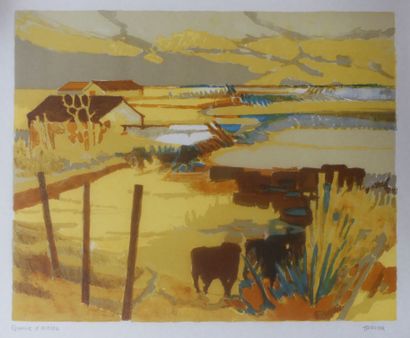 THIOLLIER, Camargue, lithographie numérotée...