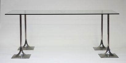 Roger TALLON (1929-2011) TABLE, les quatre...