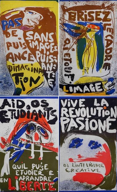 Asger JORN (1914-1973) Suite de quatre affiches,...