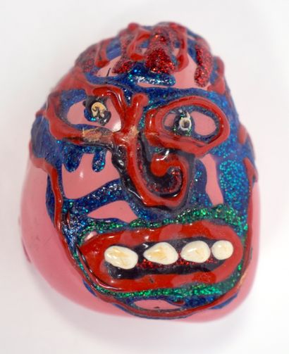 Robert COMBAS (1957) Face of a man. Acrylic...