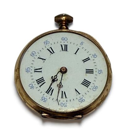 MONTRE de col en or jaune guilloché 750 mil....