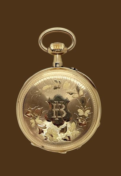 MONTRE de gousset en or 750 mil., le cadran...