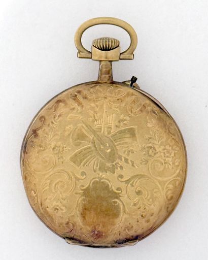 MONTRE de GOUSSET en or jaune 750 mil., le...