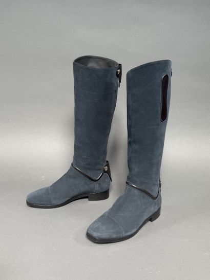 HERMES, Paris. Paire de BOTTES plates en...