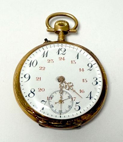 MONTRE de GOUSSET en or jaune 750 mil., le...