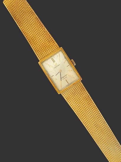 OMEGA. WATCH in 750-mil. gold with flexible...