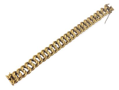 BRACELET in hollow 750 mils yellow gold with...