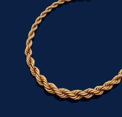 NECKLACE in yellow gold 750 mils, twisted...