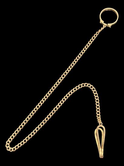 750-mil. yellow gold WATCH CHAIN, with a...