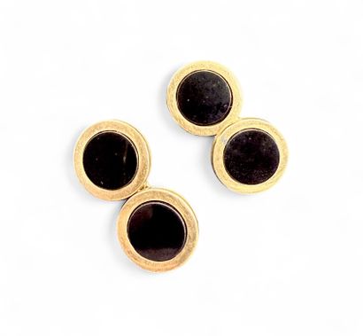 Paire de BOUTONS de MANCHETTES à chaînette...