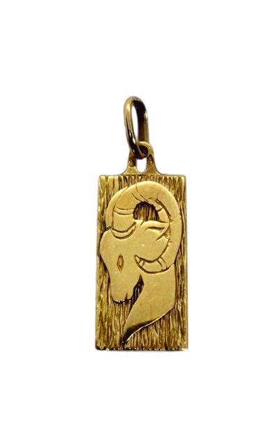 MEDAILLE en or jaune 750 mil. au signe du...