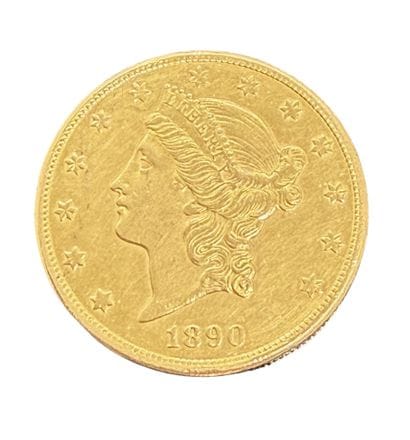 PIECE de 20 dollars or liberty 1890. Poids...