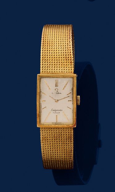 OMEGA. WATCH in 750-mil. gold with flexible...
