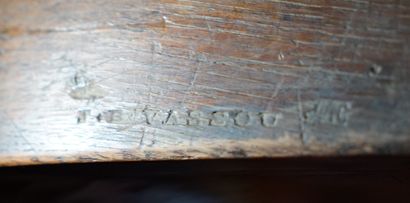 WOODEN AND WOODEN VENEER COMMODE with straight...