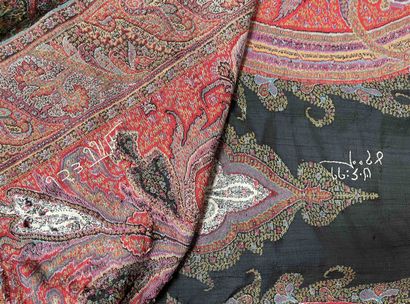 Large Indian cashmere CHÂLE decorated with...