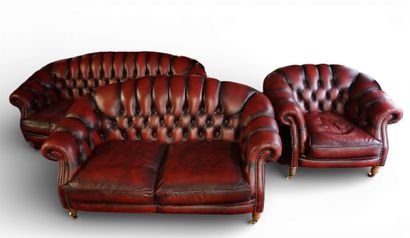 Two CHESTERFIELD SOFAS and one CHESTERFIELD...