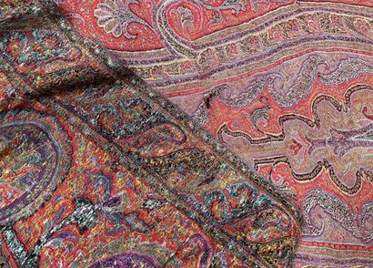 Large Indian cashmere CHÂLE decorated with...