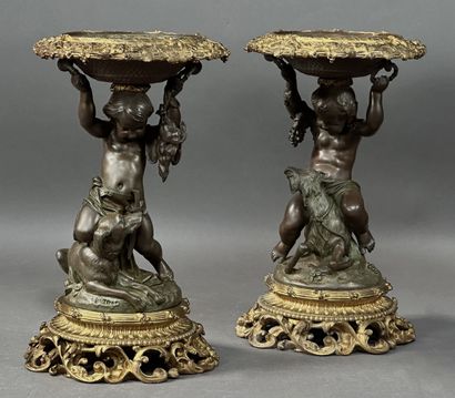 Pair of SUJETS forming part of a mantelpiece...