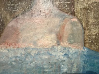 Lyne SEYBEL (XXe). Portrait de femme. Huile...