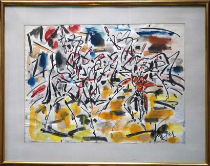 GEN PAUL (1895-1975) Le crique. Aquarelle,...