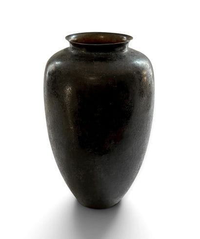 CHRISTOFLE. Ovoid vase with a flat bottom,...