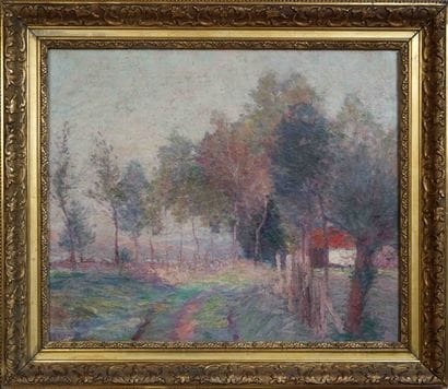 Paul VOGLER (1852-1904) Chemin boisé au couchant....