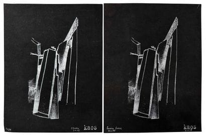 Parvine CURIE (1936) Kaos, 2019. Deux estampes...