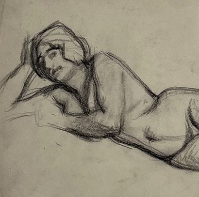 Roderic O’CONOR (1860-1940) Nu allongé, un...
