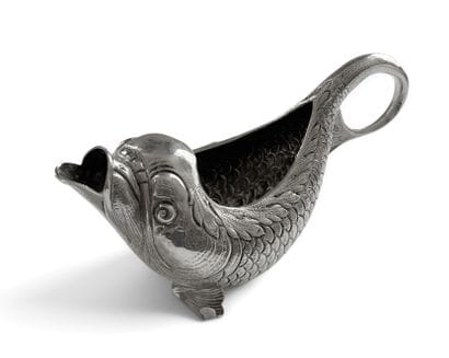 SAUCIERE en argent 835e, en forme de poisson...