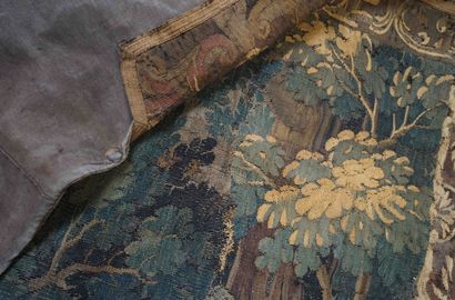 AUBUSSON XVIIIe. TAPISSERIE portière à décor...