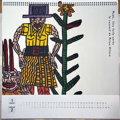 Robert COMBAS (1957) Calendrier 2008. Sérigraphie...