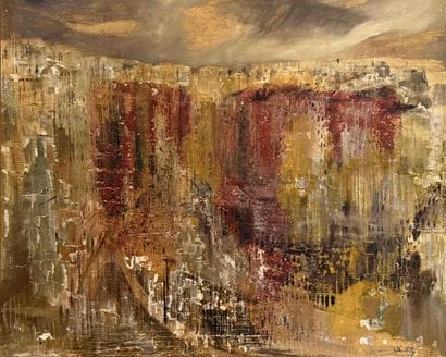 Robert SAINT-CRICQ (1924-2020) Ville imaginaire....