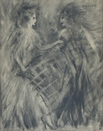 Maurice BASKINE (1901-1968) Couple de femmes...