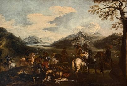 Antonio CALZA (1653-1725) (Attribué à ) Scène...