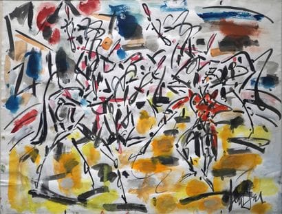 GEN PAUL (1895-1975) Le crique. Aquarelle,...