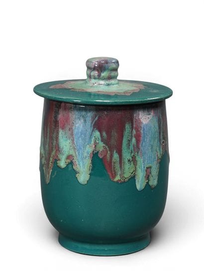 PRIMAVERA. Green-glazed stoneware covered...