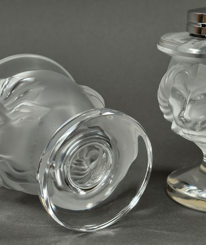 LALIQUE France. LIGHTER and MATCHBOX with...
