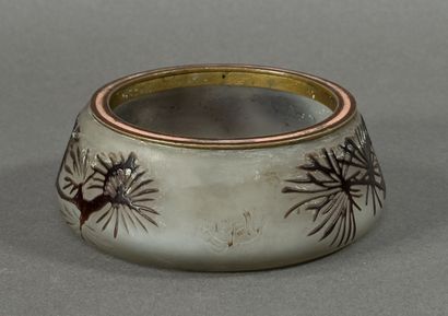GALLE. Double-walled glass cup with acid-etched...