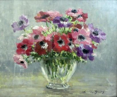 Lucienne BISSON (1880-?) Fleurs dans un vase...