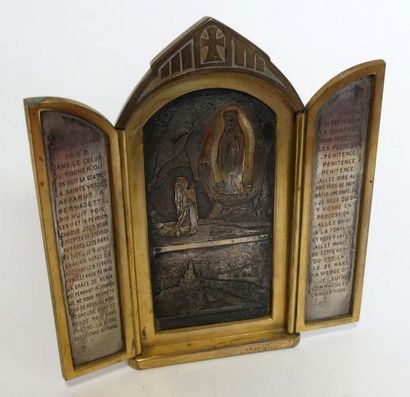 SOUVENIR de Lourdes triptyque.