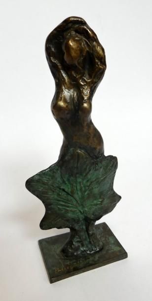 Aristide PATSOGLOU (1941). Femme à la feuille...