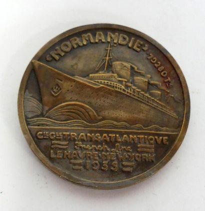 MEDAILLE de TABLE, Le Normandie.
