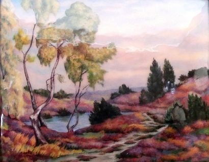 Fauré à LIMOGES. Paysage aux arbres. 19 x...