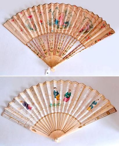 EVENTAIL, dans le goût chinois. Monture en...