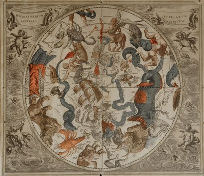Deux planisphères terrestre et céleste d'après...